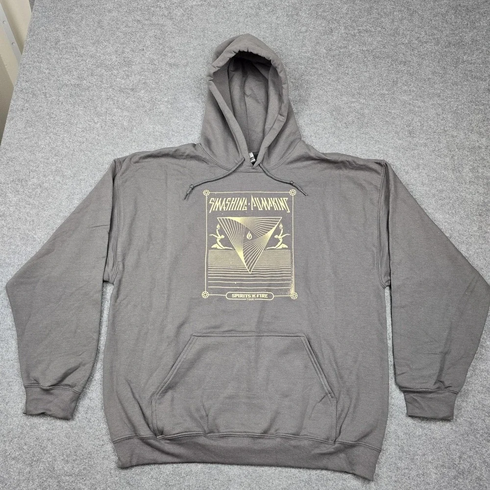 Smashing Pumpkins Hoodie Mens XL Gray Spirits On Fire Tour Gildan Pullover New